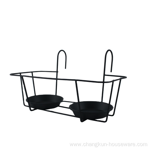 Garden hanging metal flower pot basket iron rack